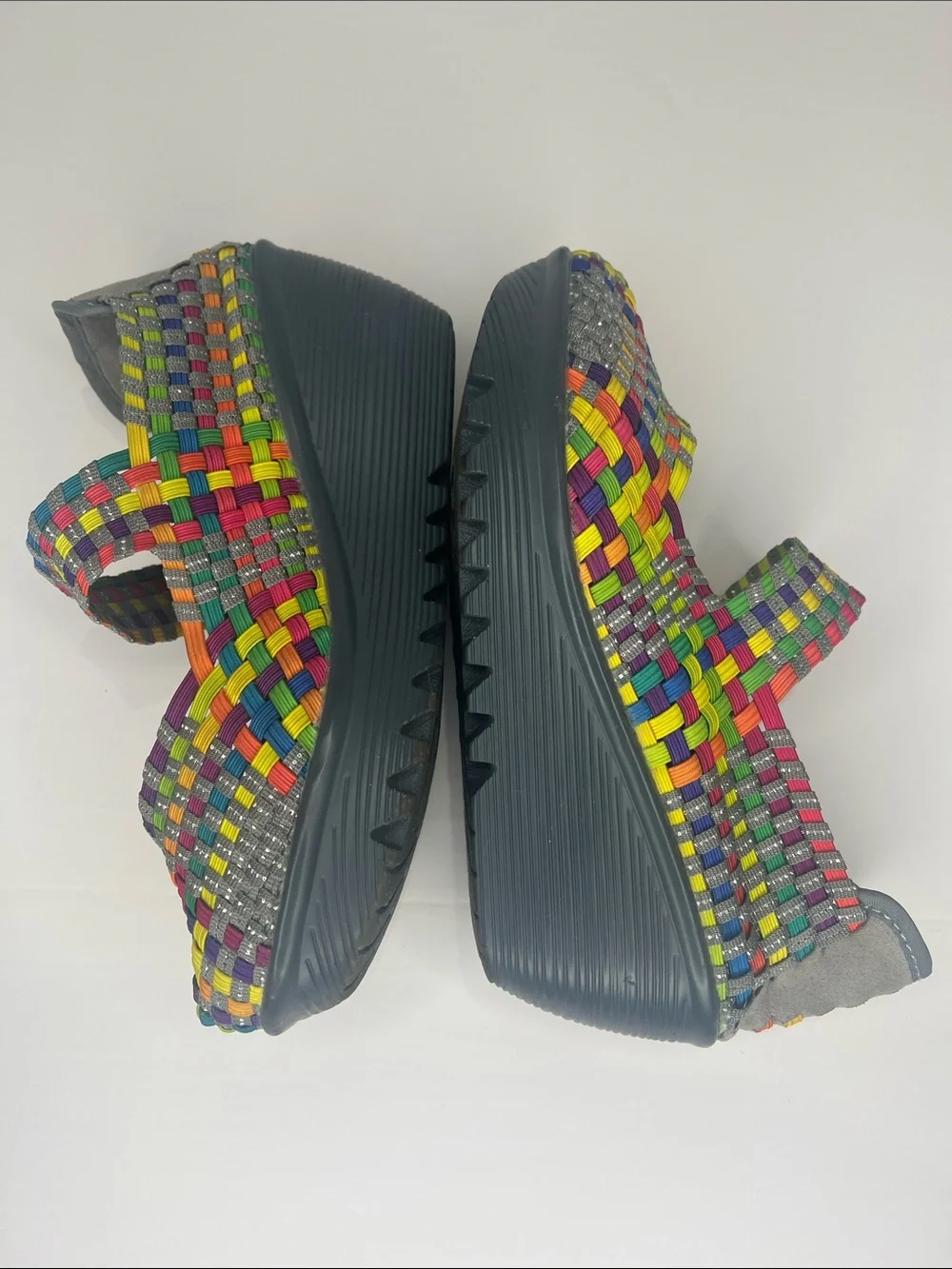 bernie mev. Multicolor Woven Mary Jane Sandals
